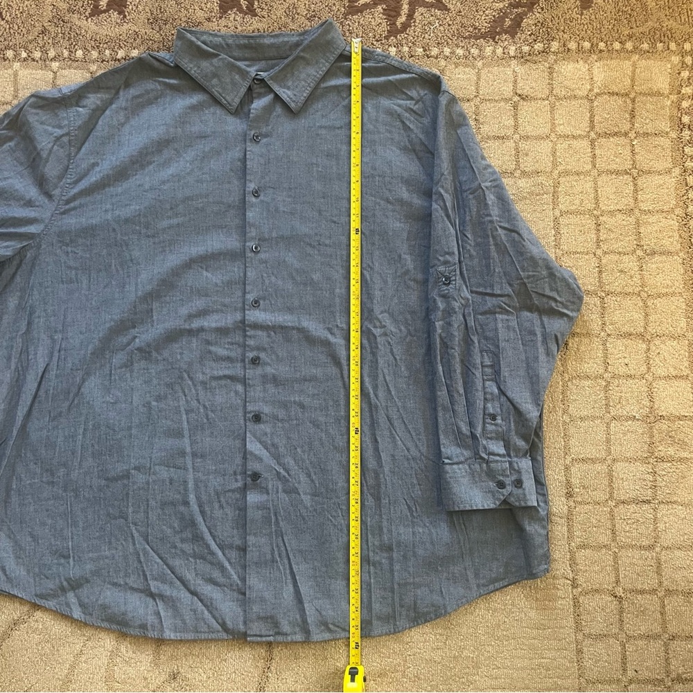 𝅺True Nation Button Down Dress Shirt Gray Size 4XL - Picture 6 of 8
